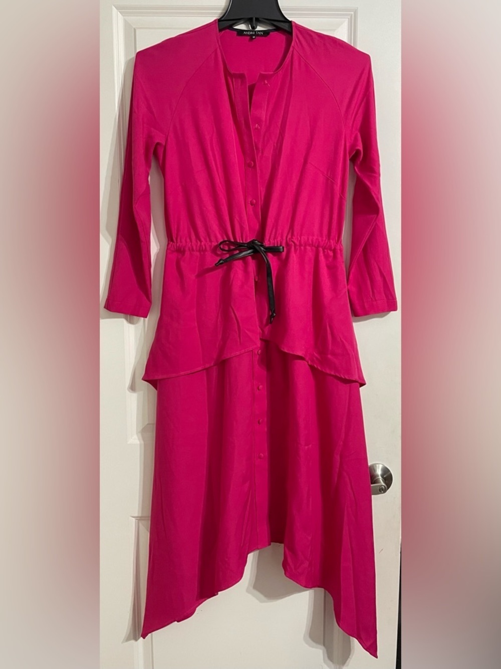 Andre Tan Women’s Pink Fuchsia Midi Dress Size Medium